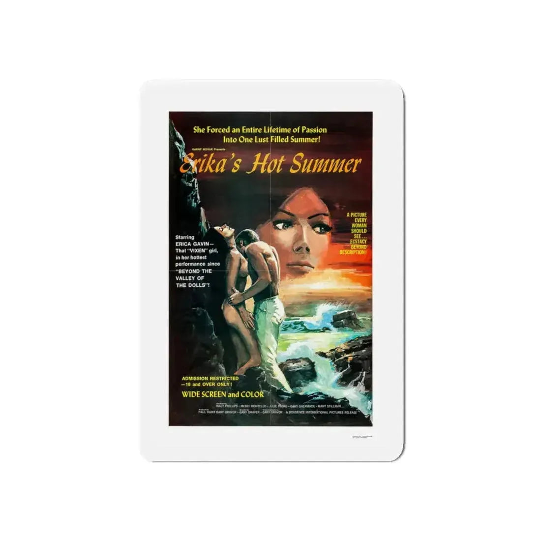 ERIKA'S HOT SUMMER 1971 Movie Poster - Refrigerator Magnet 6 Inch - The Sticker Space