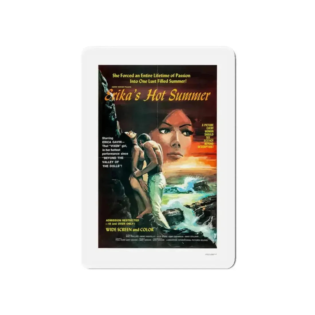 ERIKA'S HOT SUMMER 1971 Movie Poster - Refrigerator Magnet - The Sticker Space