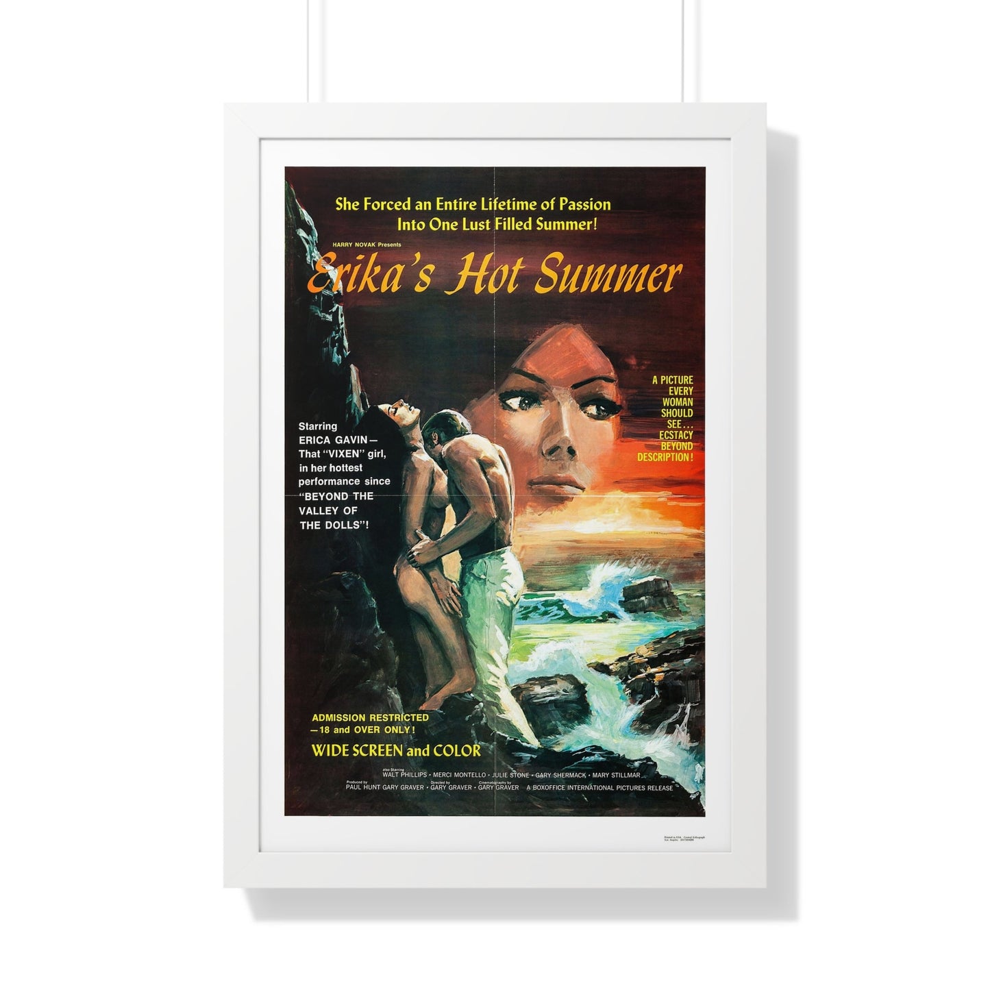 ERIKA'S HOT SUMMER 1971 - Framed Movie Poster-20" x 30"-The Sticker Space