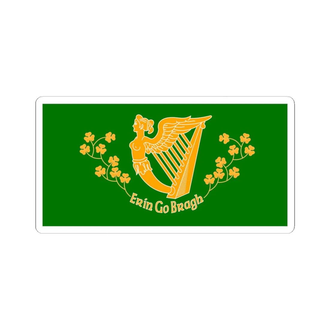 Erin Go Bragh Banner (Ireland) STICKER Vinyl Kiss-Cut Decal 4 Inch White - The Sticker Space