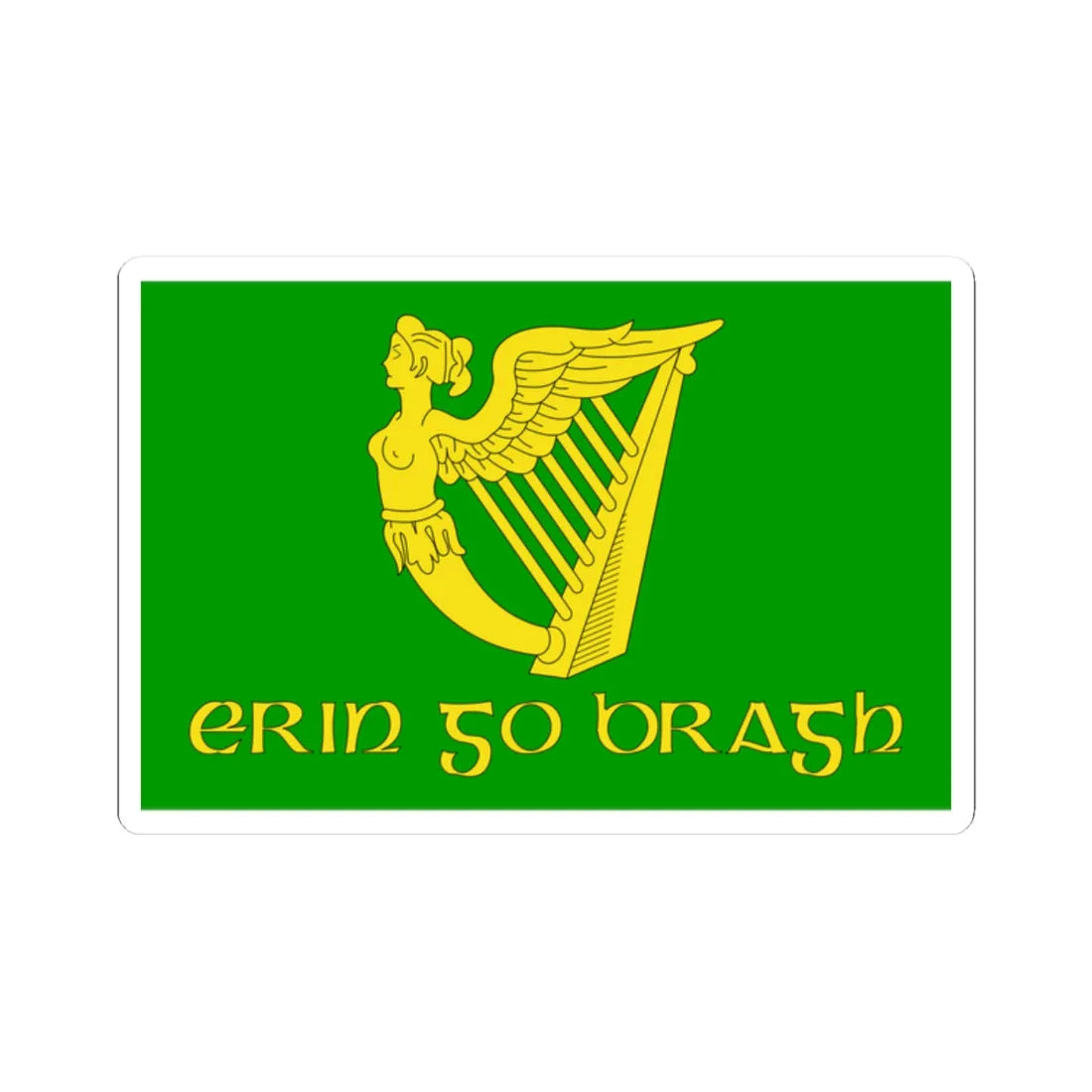 Erin Go Bragh Flag (Ireland) STICKER Vinyl Kiss-Cut Decal 2 Inch White - The Sticker Space