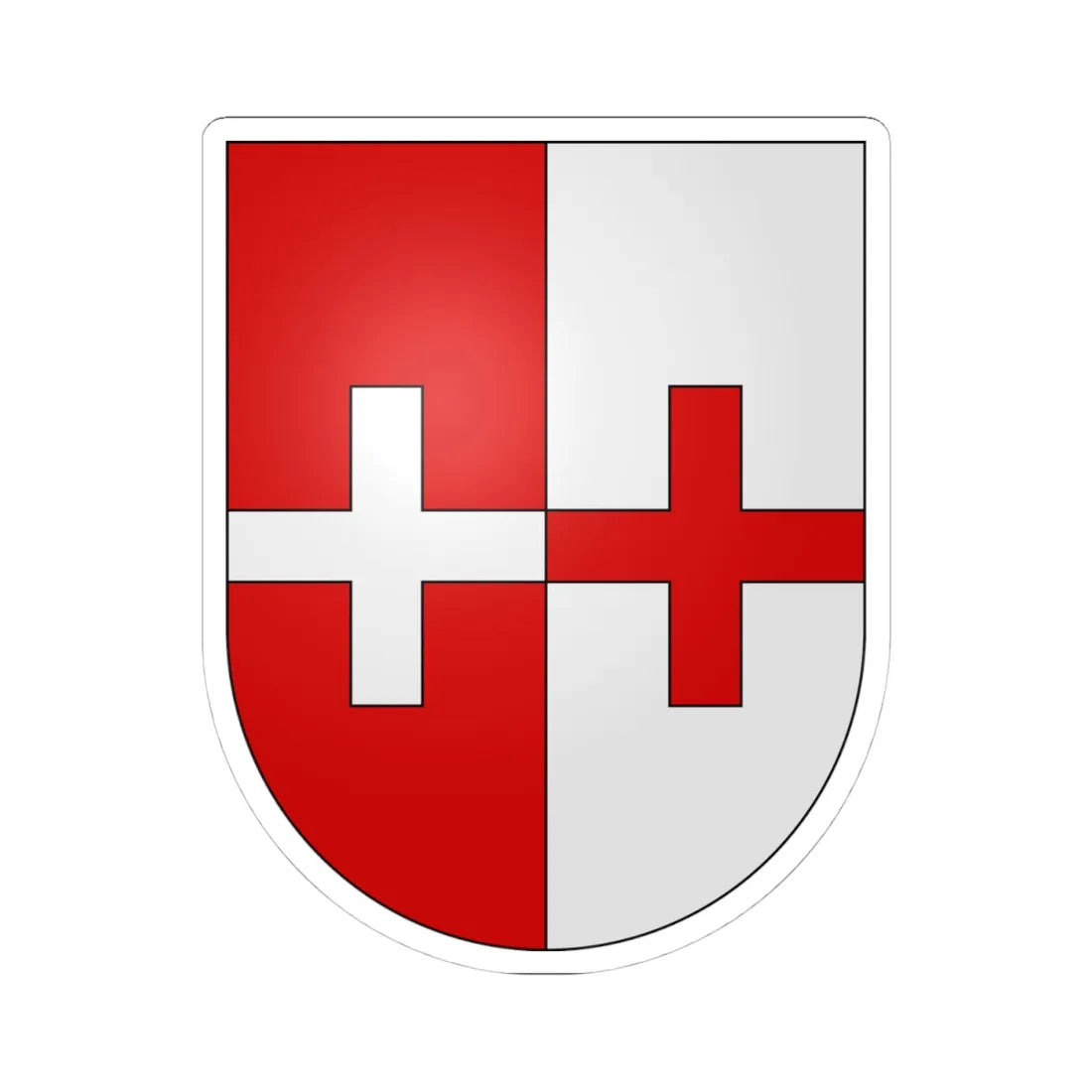 Ernen-coat of arms (Switzerland) (Coat of Arms) STICKER Vinyl Kiss-Cut Decal 4 Inch White - The Sticker Space