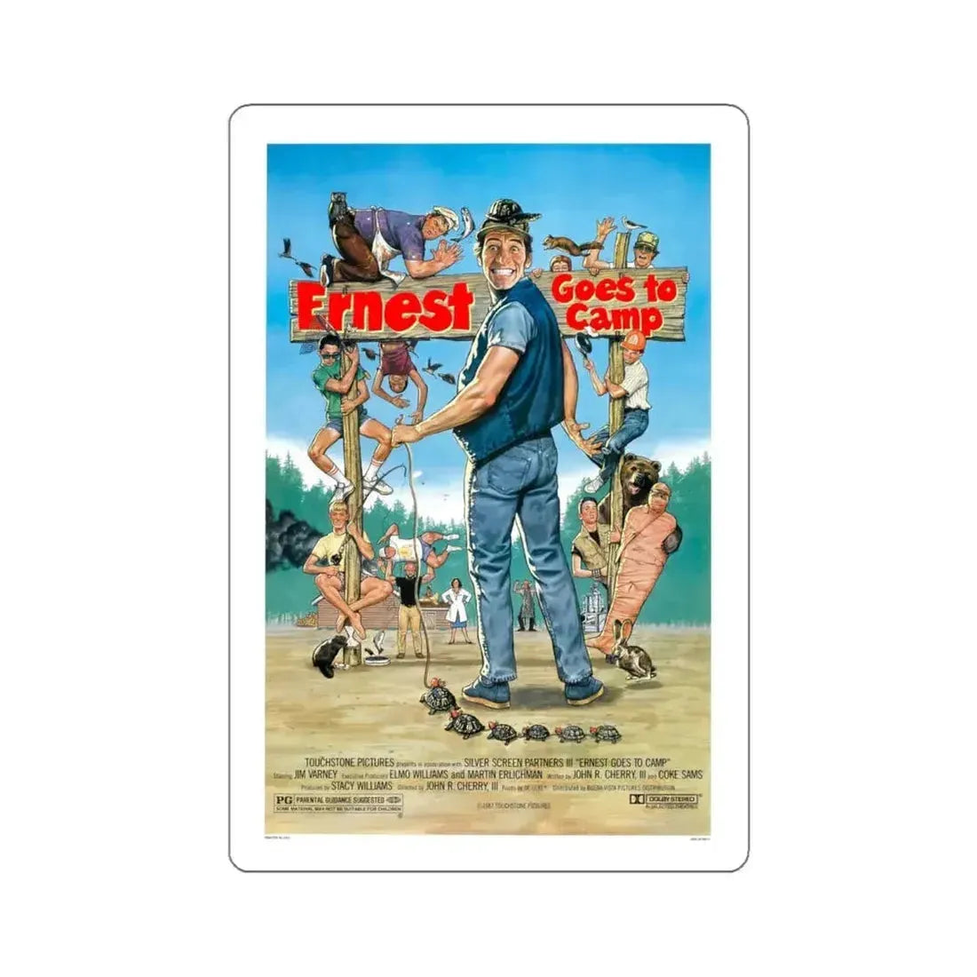 Ernest Goes to Camp 1987 Movie Poster STICKER Vinyl Die-Cut Decal - The Sticker Space