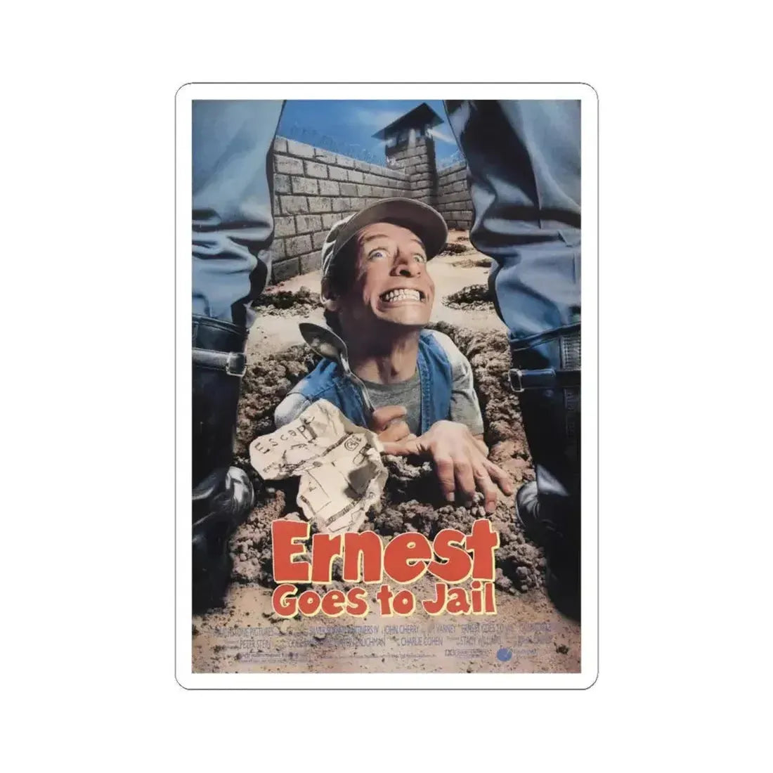 Ernest Goes to Jail 1990 Movie Poster - STICKER Vinyl Kiss-Cut Decal 6 Inch White - The Sticker Space