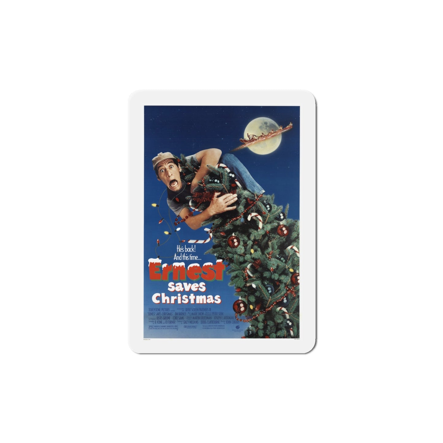 Ernest Saves Christmas 1988 Movie Poster Die-Cut Magnet-The Sticker Space