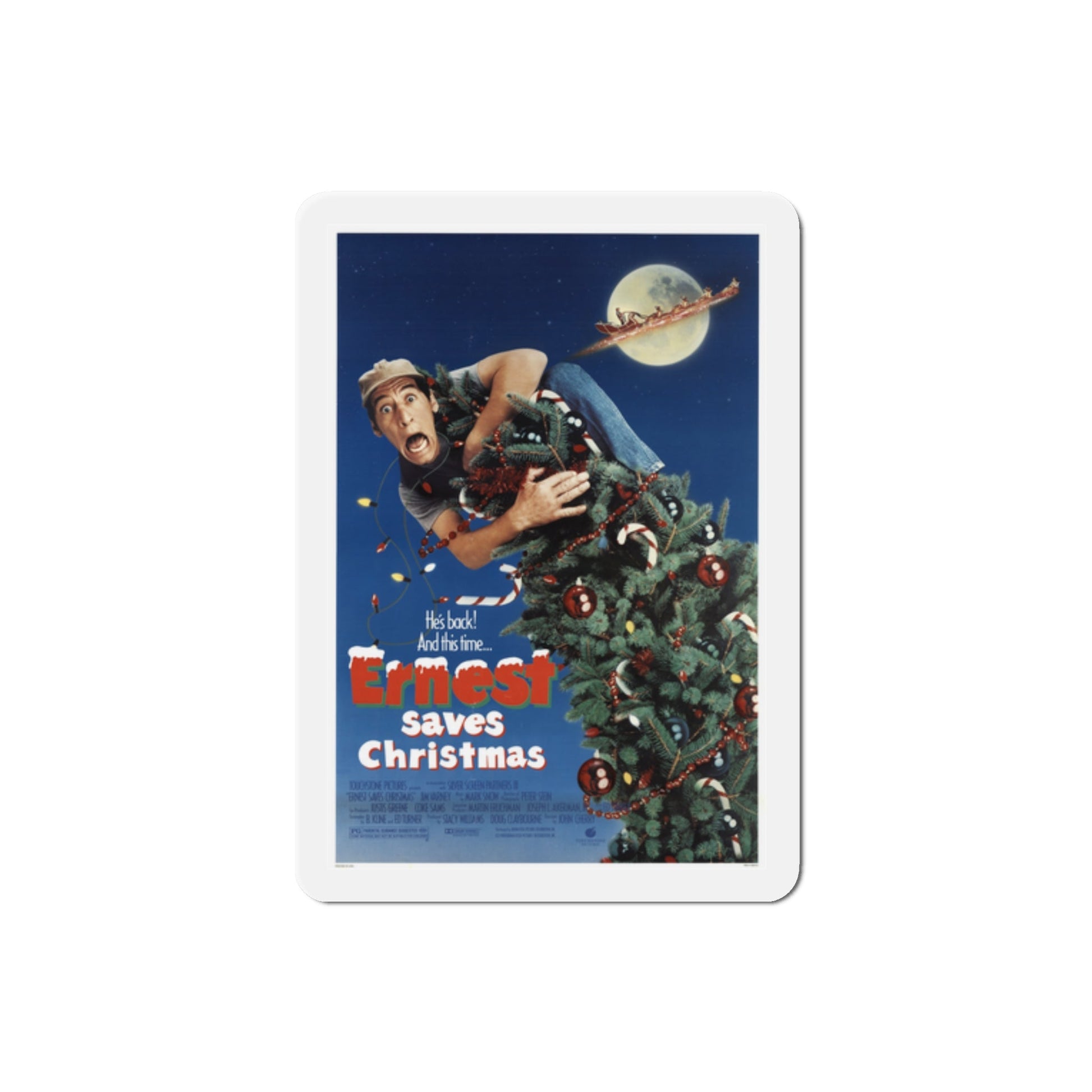 Ernest Saves Christmas 1988 Movie Poster Die-Cut Magnet-The Sticker Space