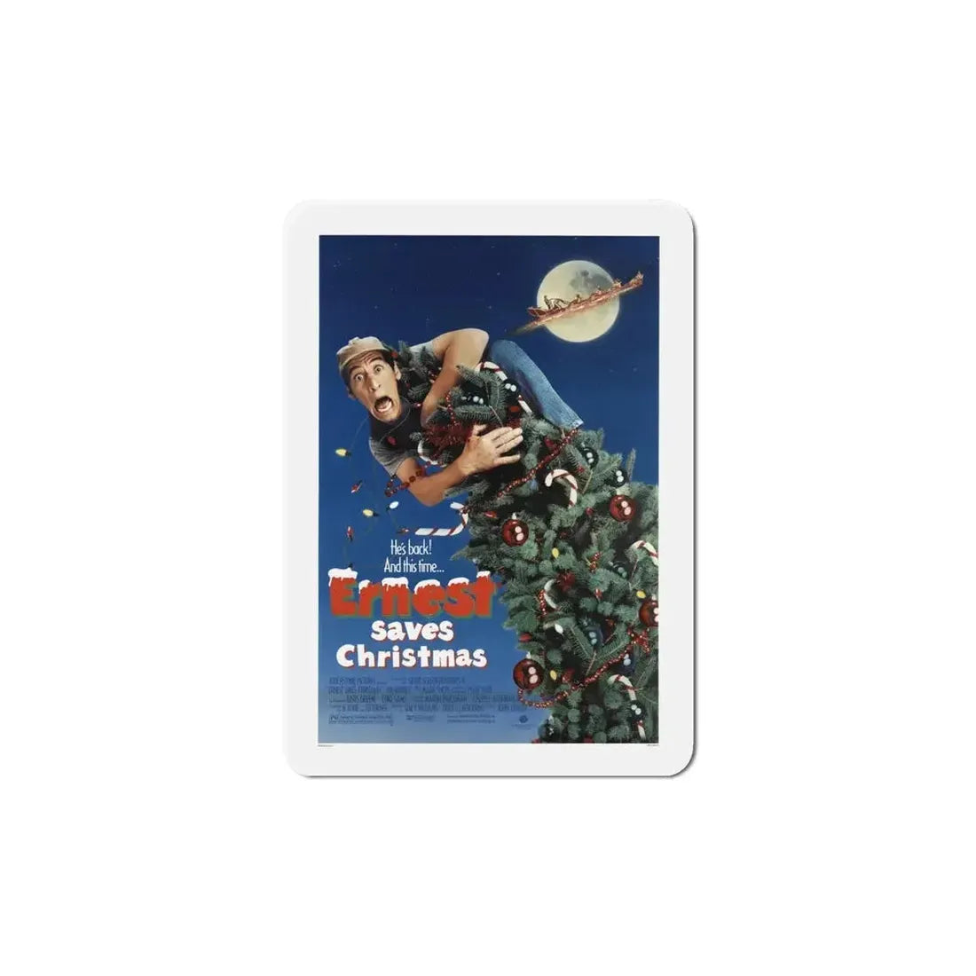 Ernest Saves Christmas 1988 Movie Poster Refrigerator Magnet - The Sticker Space