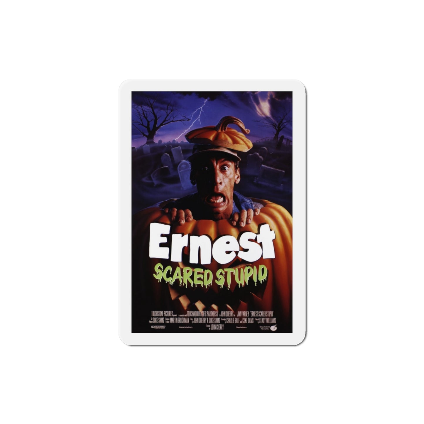 Ernest Scared Stupid 1991 Movie Poster Die-Cut Magnet-3" x 3"-The Sticker Space