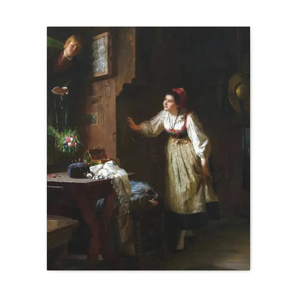 Ernst Meisel (1838-1895) The Courtship - Canvas Wall Art 20″ x 24″ 1.25" - The Sticker Space