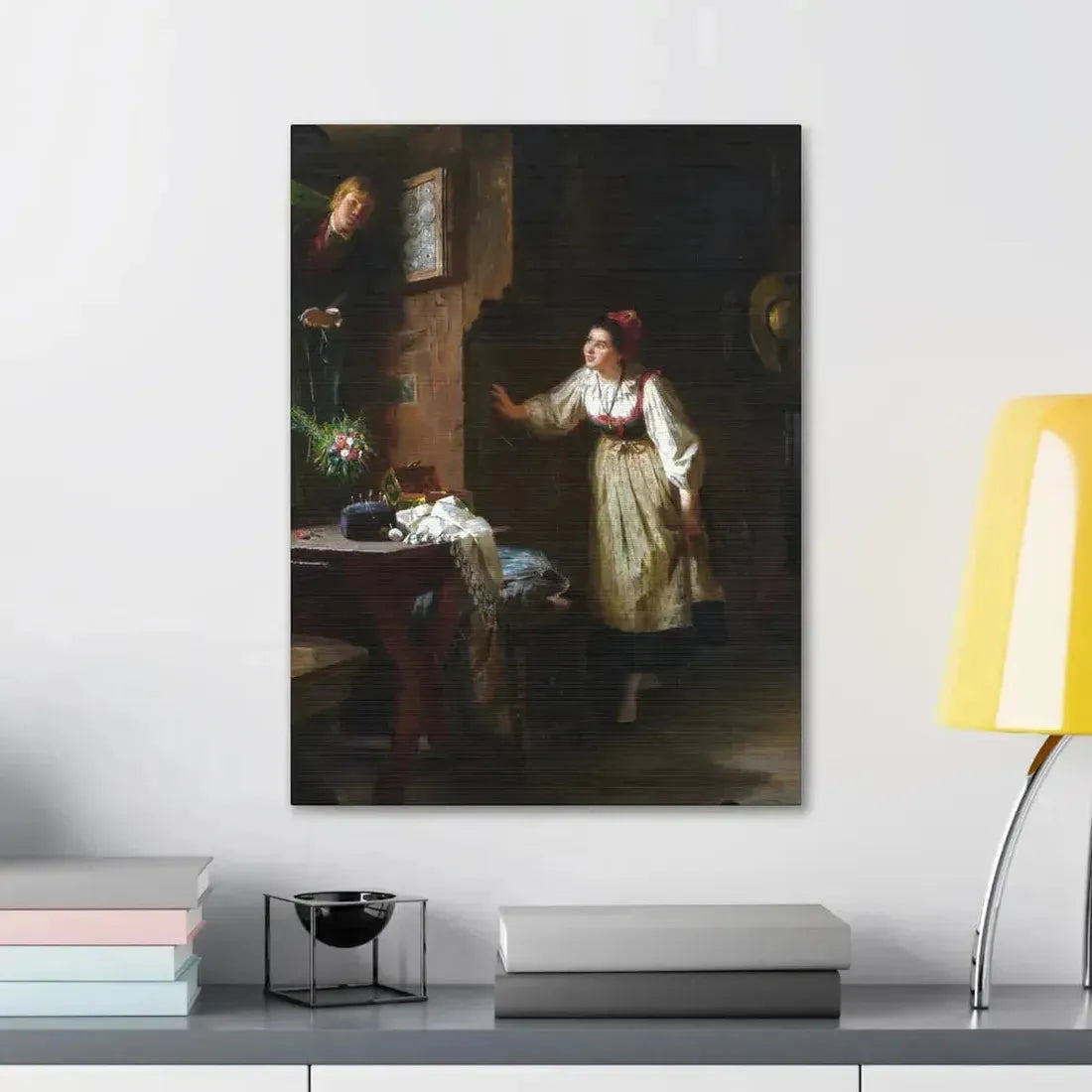 Ernst Meisel (1838-1895) The Courtship - Canvas Wall Art - The Sticker Space