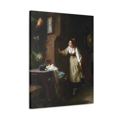 Ernst Meisel (1838-1895) The Courtship - Canvas Wall Art - The Sticker Space