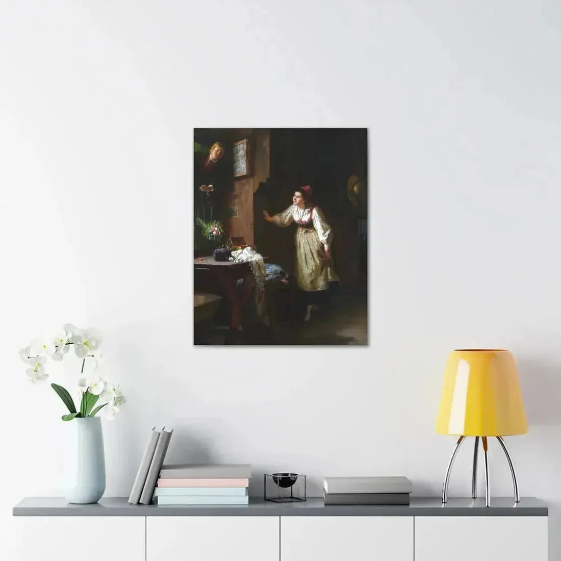 Ernst Meisel (1838-1895) The Courtship - Canvas Wall Art - The Sticker Space