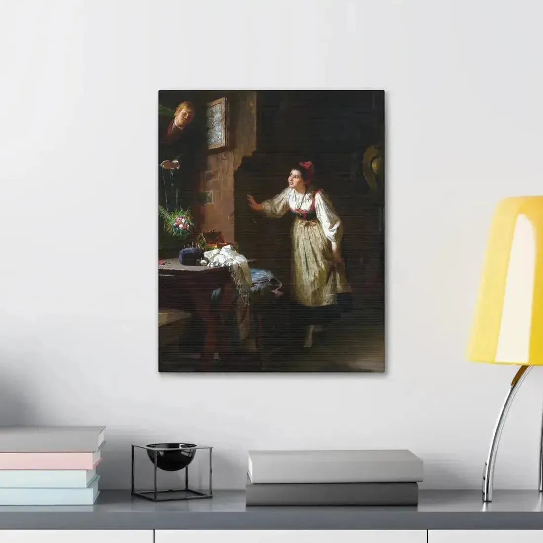 Ernst Meisel (1838-1895) The Courtship - Canvas Wall Art - The Sticker Space