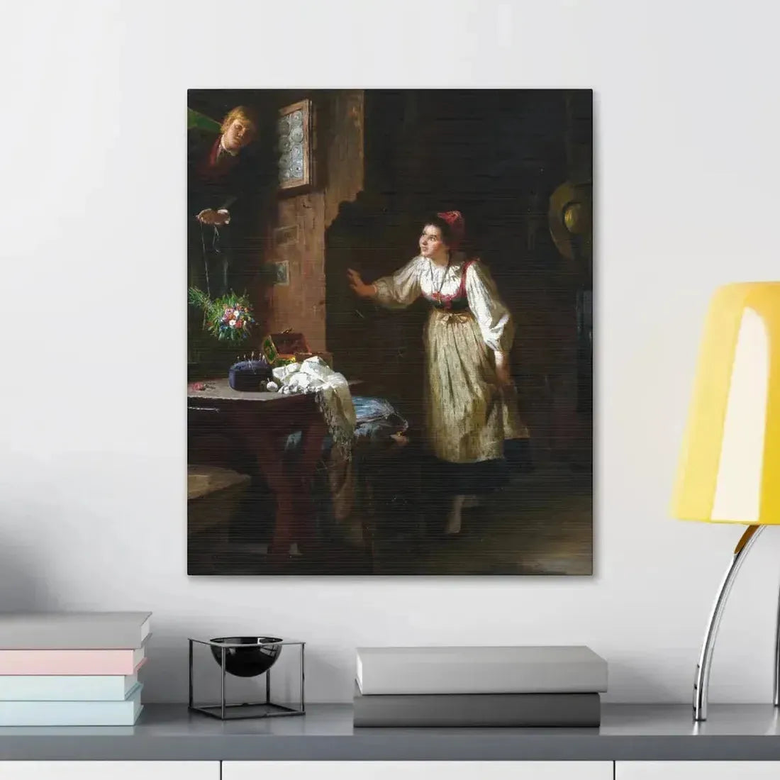 Ernst Meisel (1838-1895) The Courtship - Canvas Wall Art - The Sticker Space