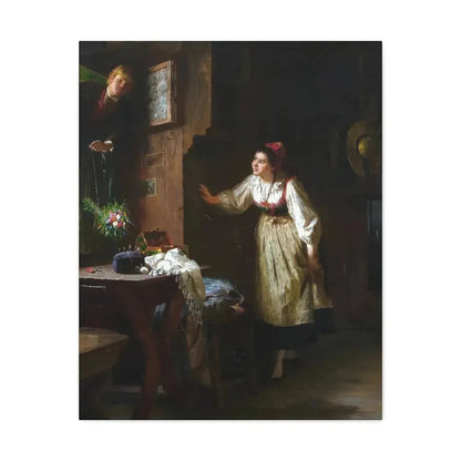 Ernst Meisel (1838-1895) The Courtship - Canvas Wall Art - The Sticker Space