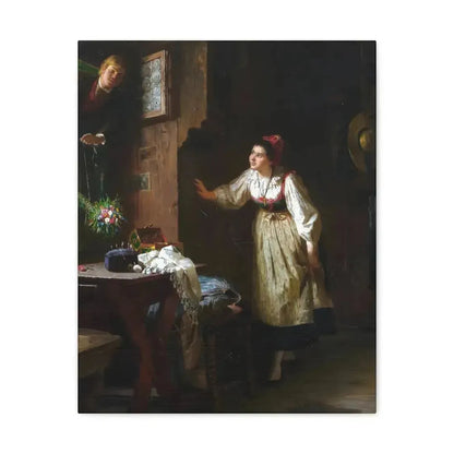 Ernst Meisel (1838-1895) The Courtship - Canvas Wall Art - The Sticker Space