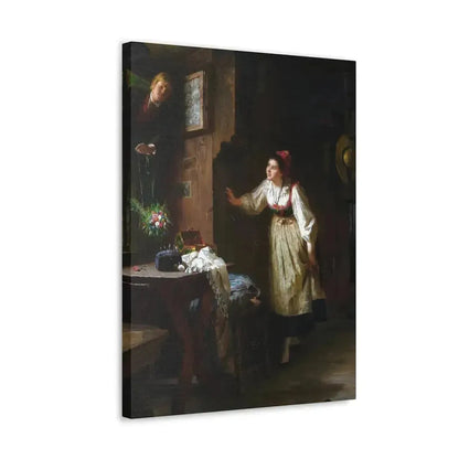 Ernst Meisel (1838-1895) The Courtship - Canvas Wall Art - The Sticker Space