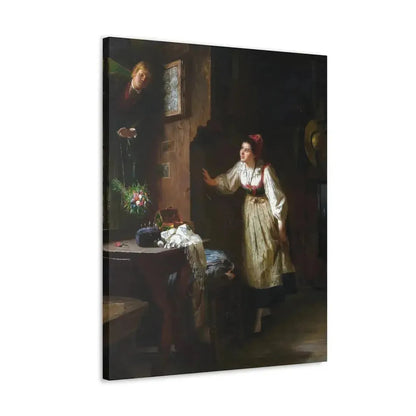 Ernst Meisel (1838-1895) The Courtship - Canvas Wall Art - The Sticker Space