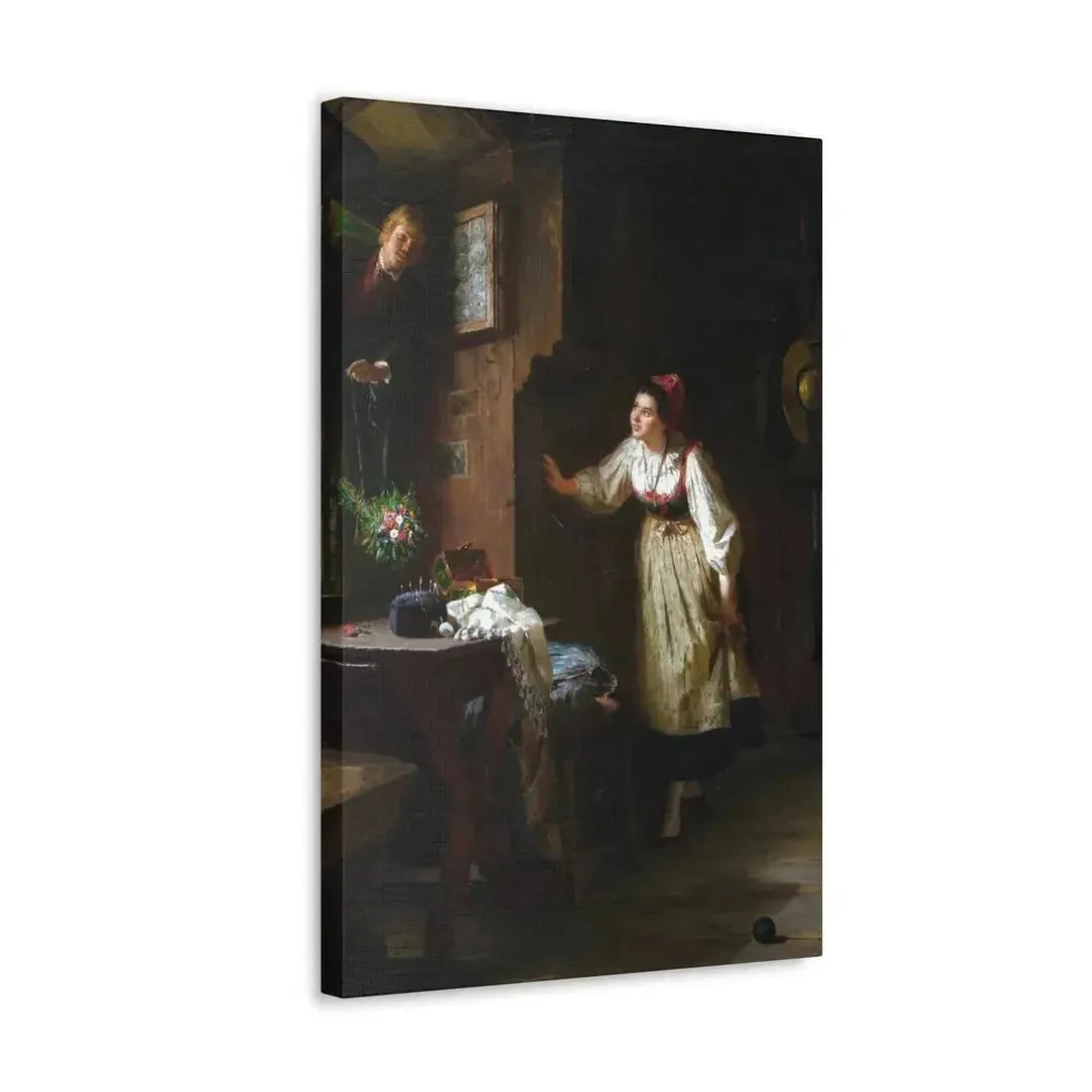 Ernst Meisel (1838-1895) The Courtship - Canvas Wall Art - The Sticker Space
