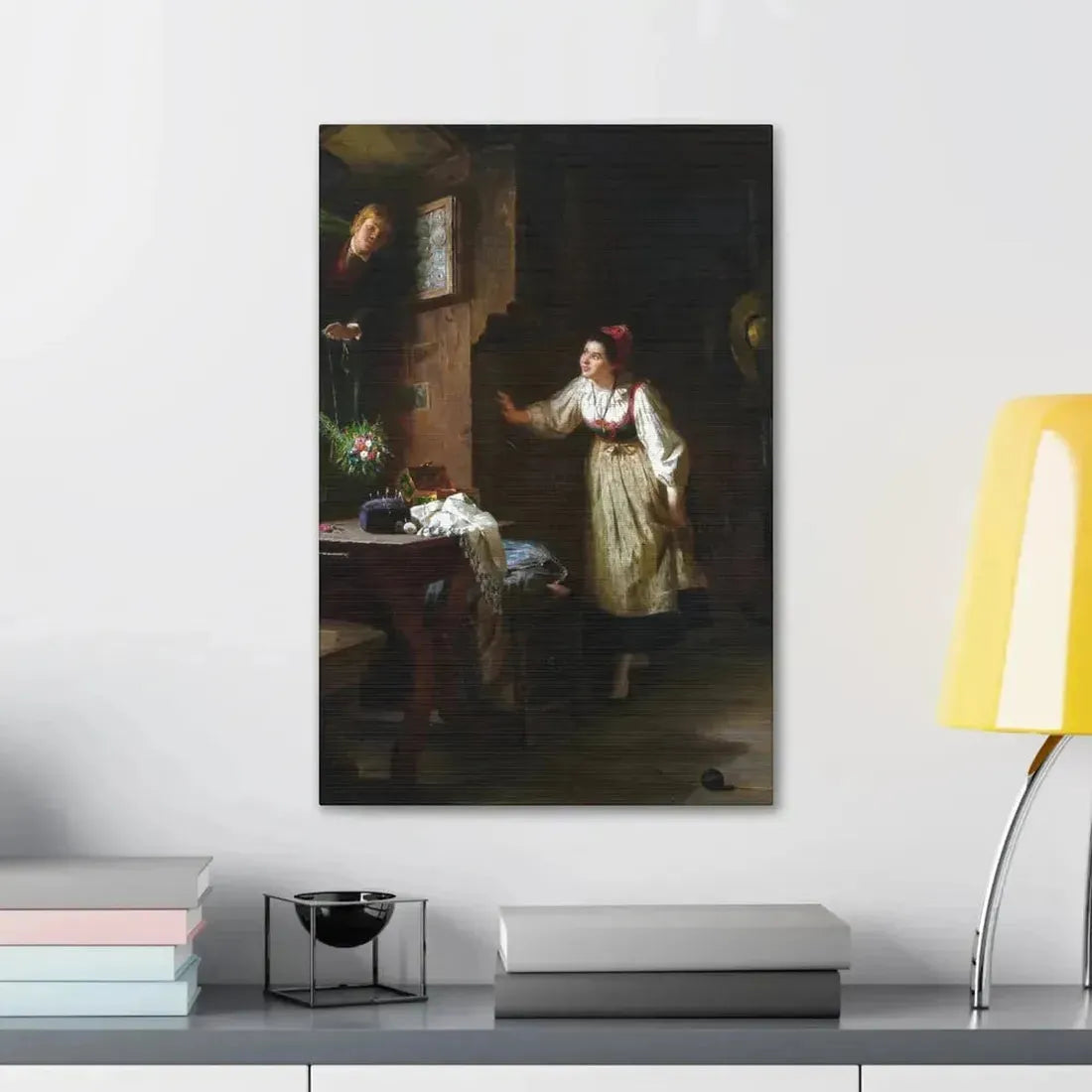 Ernst Meisel (1838-1895) The Courtship - Canvas Wall Art - The Sticker Space