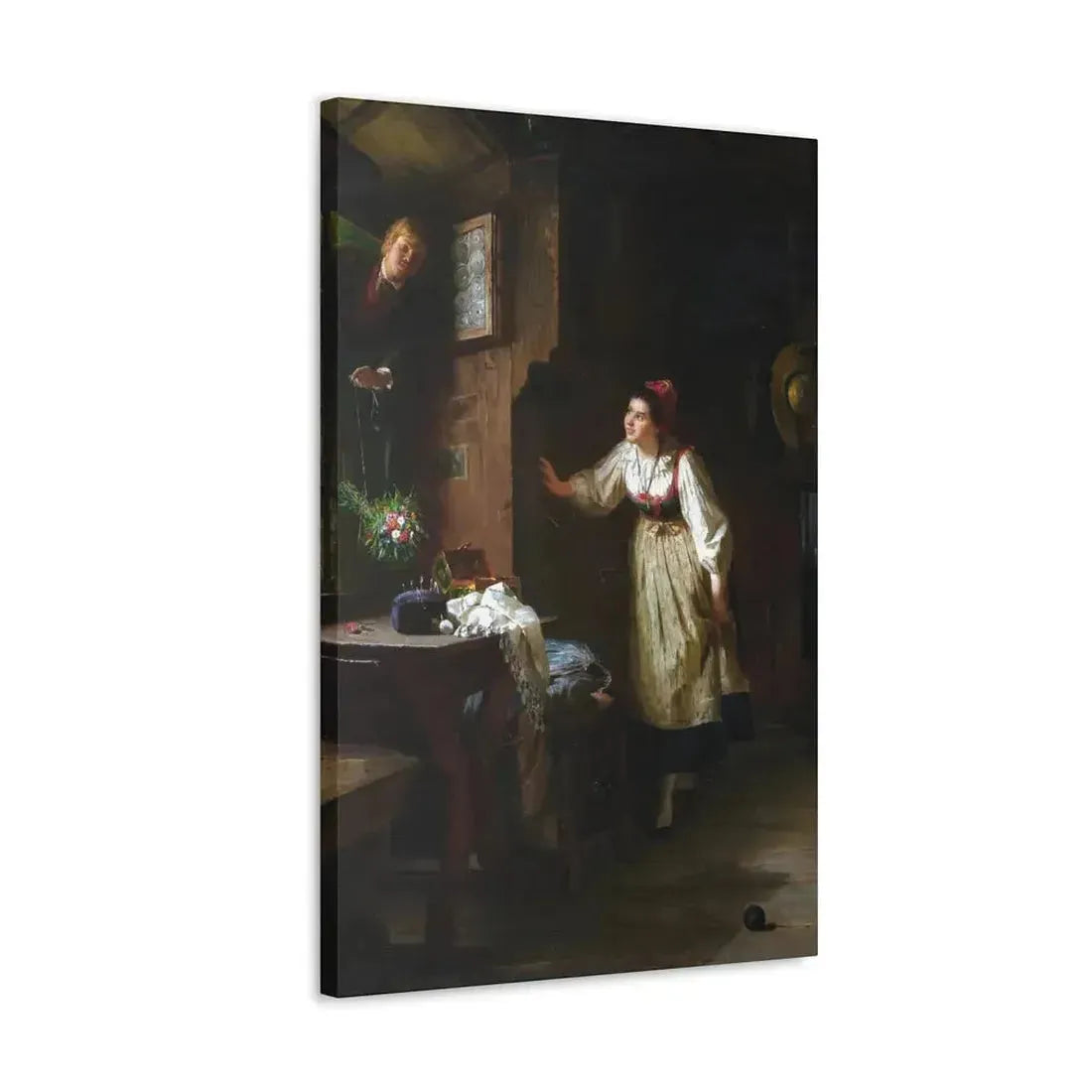 Ernst Meisel (1838-1895) The Courtship - Canvas Wall Art - The Sticker Space