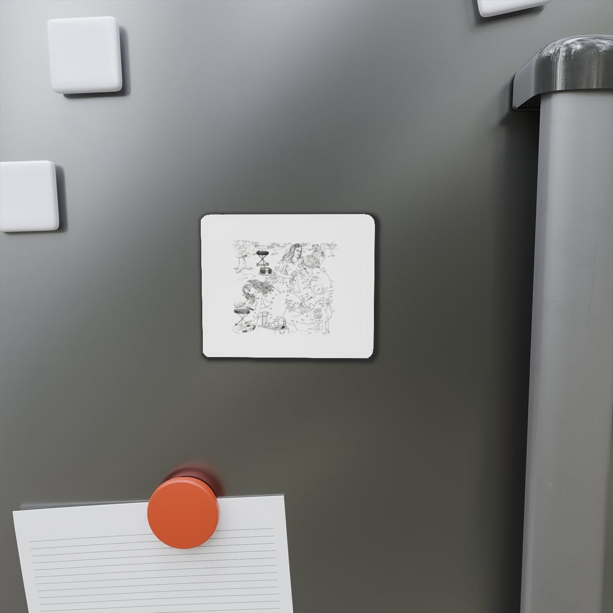 Erotic Connect-the-Dots Illustration (Magazine Illustration) Refrigerator Magnet-The Sticker Space