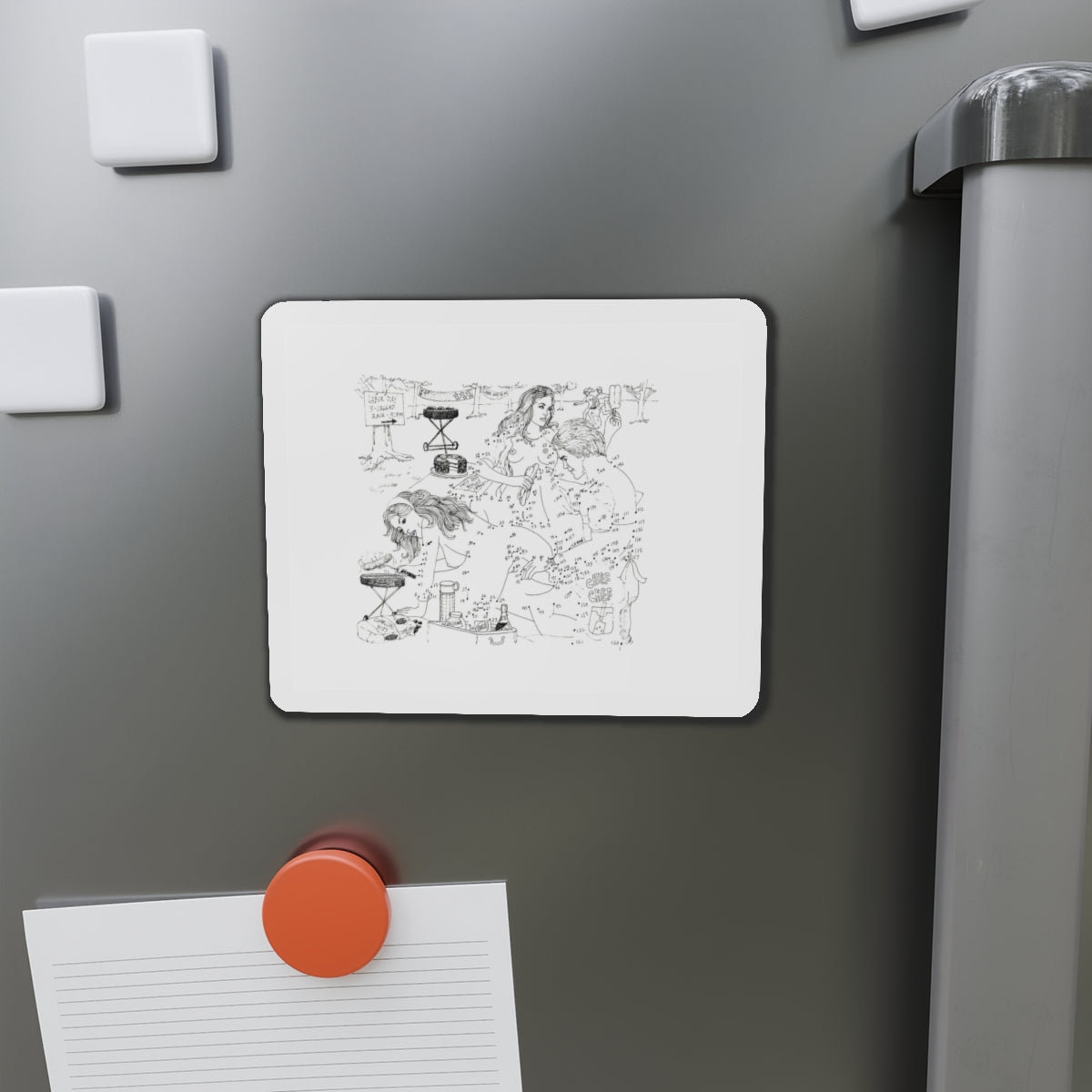 Erotic Connect-the-Dots Illustration (Magazine Illustration) Refrigerator Magnet-The Sticker Space