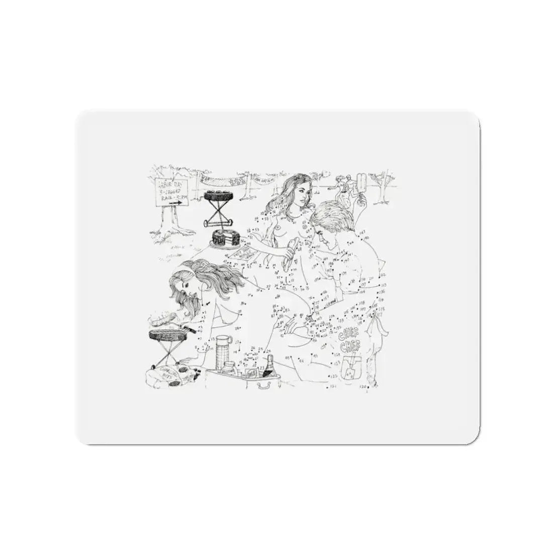 Erotic Connect-the-Dots Illustration (Magazine Illustration) Refrigerator Magnet 3 Inch Die-Cut - The Sticker Space