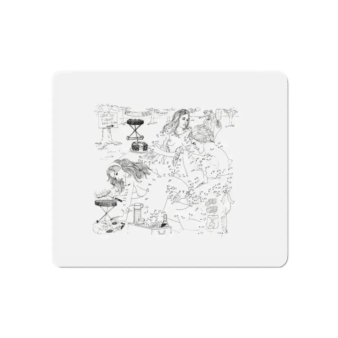 Erotic Connect-the-Dots Illustration (Magazine Illustration) Refrigerator Magnet 6 Inch Die-Cut - The Sticker Space