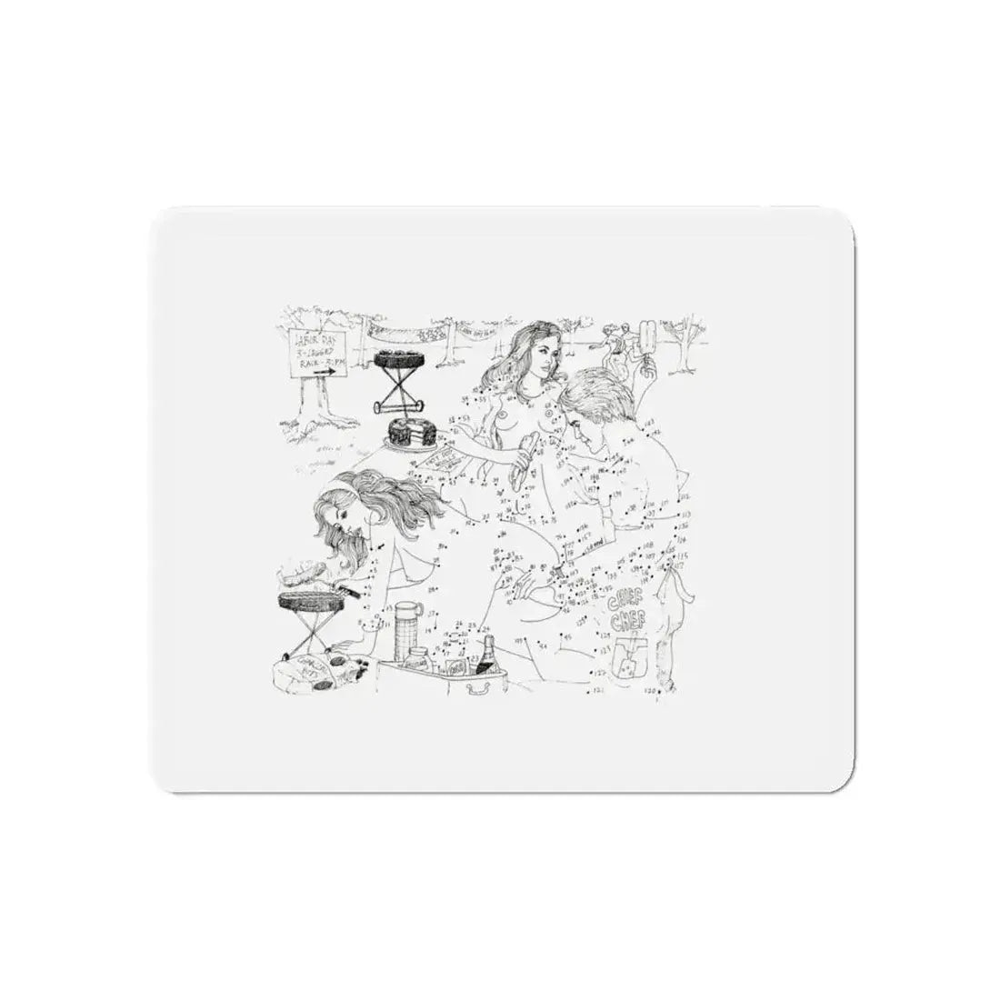 Erotic Connect-the-Dots Illustration (Magazine Illustration) Refrigerator Magnet - The Sticker Space