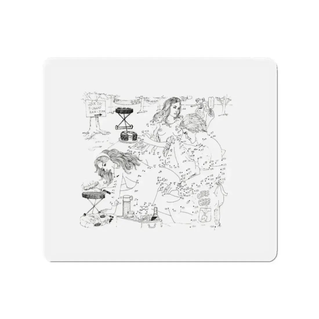 Erotic Connect-the-Dots Illustration (Magazine Illustration) Refrigerator Magnet - The Sticker Space