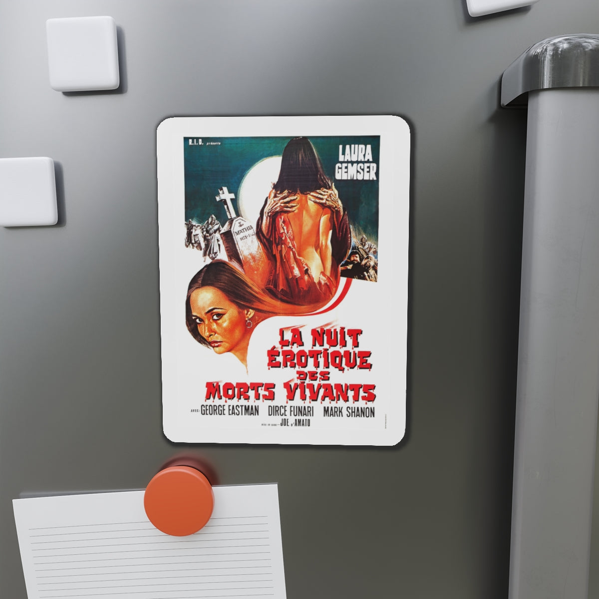 EROTIC NIGHTS OF THE LIVING DEAD (FRENCH) 1980 Movie Poster - Die-Cut Magnet-The Sticker Space