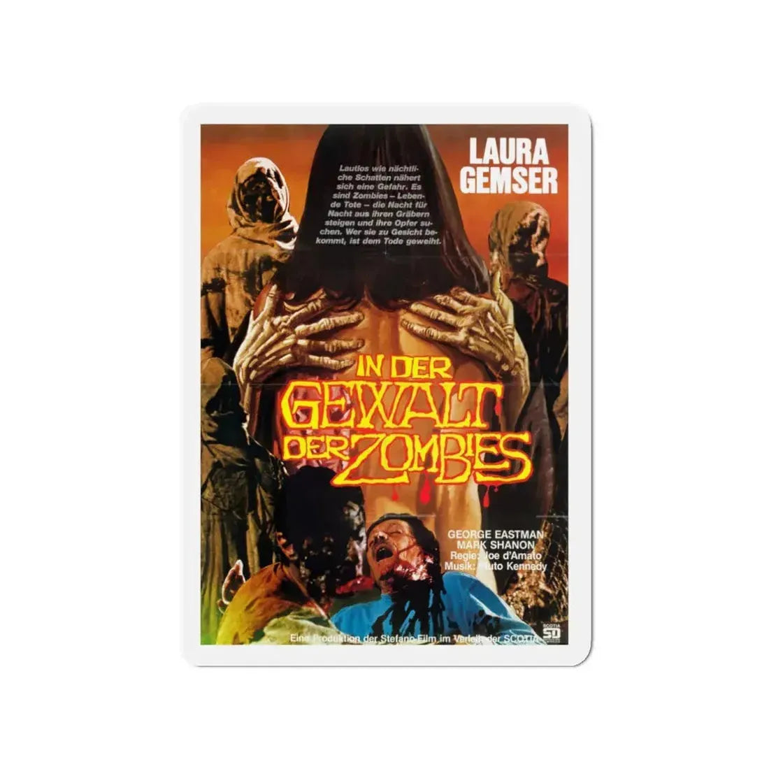 EROTIC NIGHTS OF THE LIVING DEAD (GERMAN) 1980 Movie Poster - Refrigerator Magnet 3 Inch - The Sticker Space