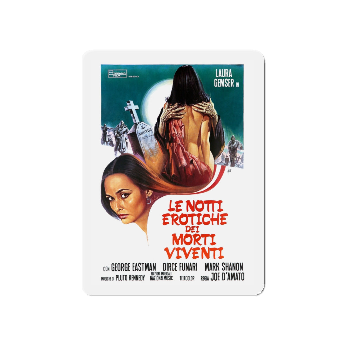 EROTIC NIGHTS OF THE LIVING DEAD (ITALIAN) 1980 Movie Poster - Die-Cut Magnet-5" x 5"-The Sticker Space