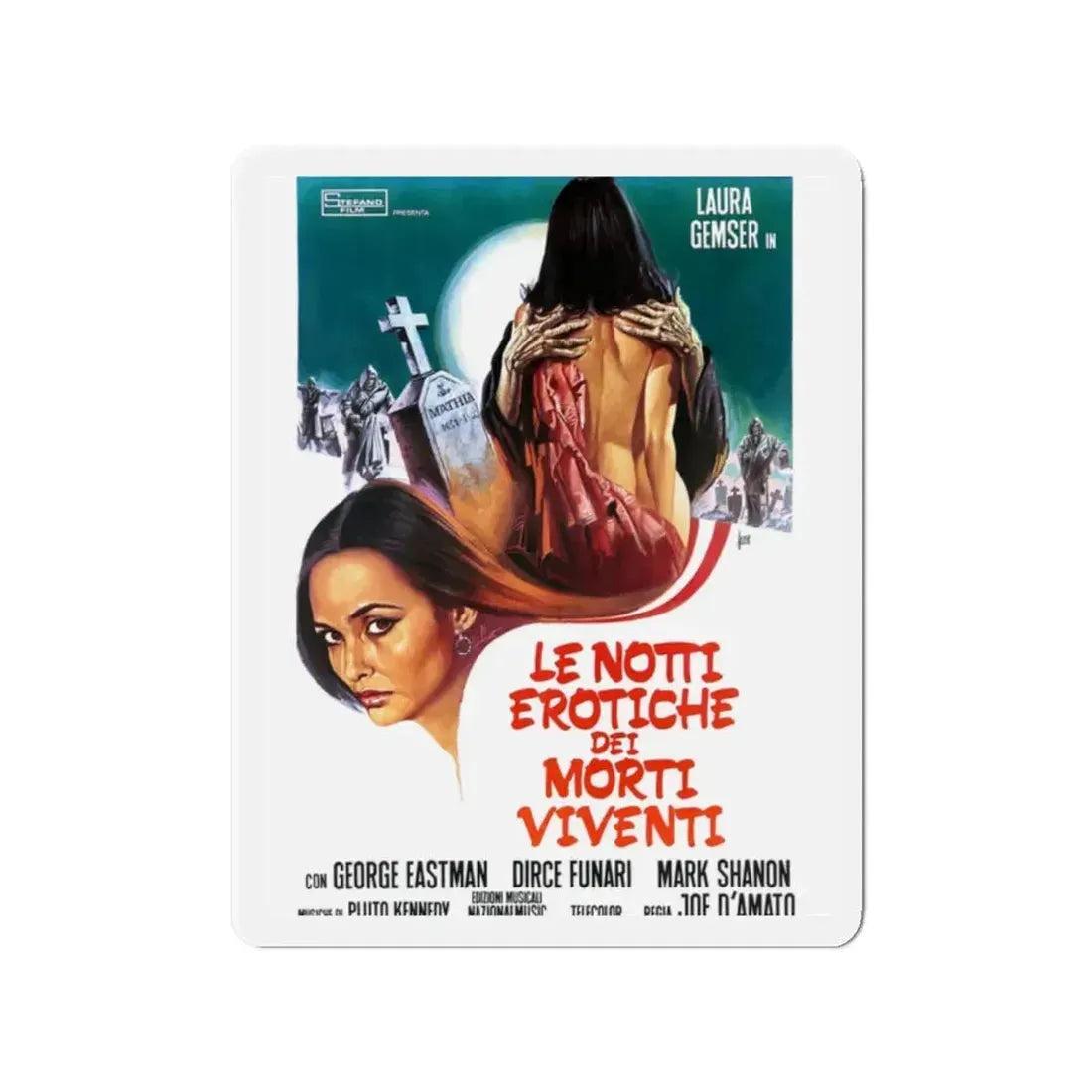 EROTIC NIGHTS OF THE LIVING DEAD (ITALIAN) 1980 Movie Poster - Refrigerator Magnet 2 Inch - The Sticker Space