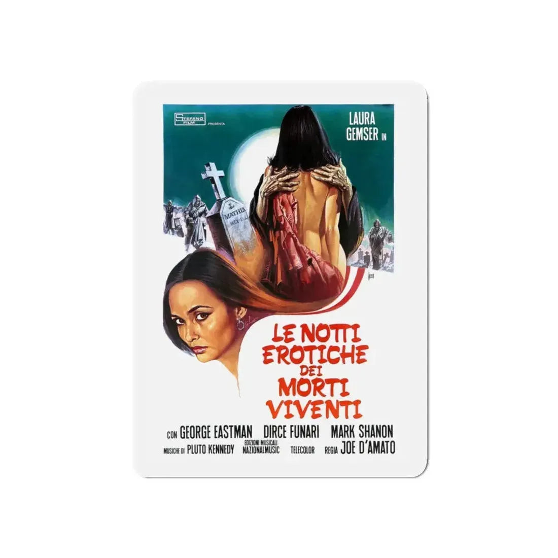 EROTIC NIGHTS OF THE LIVING DEAD (ITALIAN) 1980 Movie Poster - Refrigerator Magnet 5 Inch - The Sticker Space