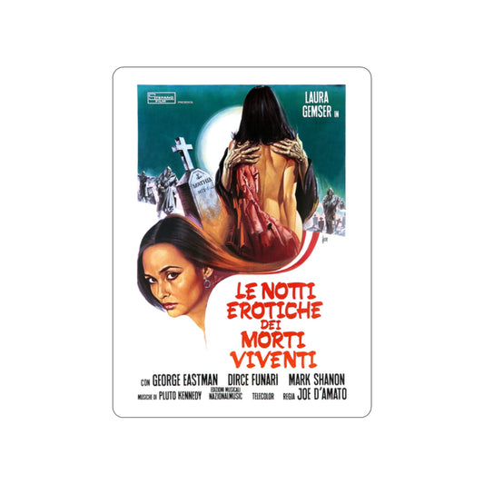 EROTIC NIGHTS OF THE LIVING DEAD (ITALIAN) 1980 Movie Poster STICKER Vinyl Die-Cut Decal-2 Inch-The Sticker Space