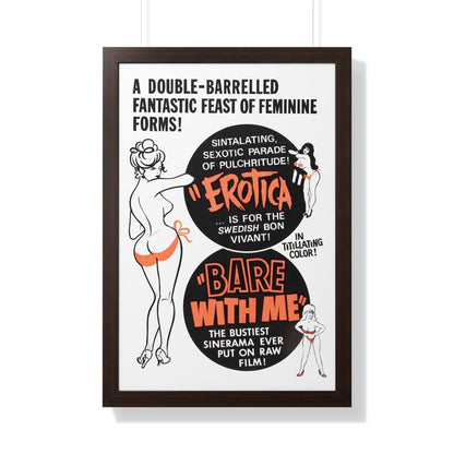 EROTICA + BARE WITH ME 1961 - Framed Movie Poster-20" x 30"-The Sticker Space