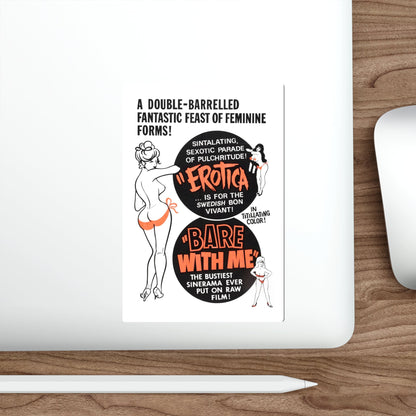 EROTICA + BARE WITH ME 1961 Movie Poster STICKER Vinyl Die-Cut Decal-The Sticker Space