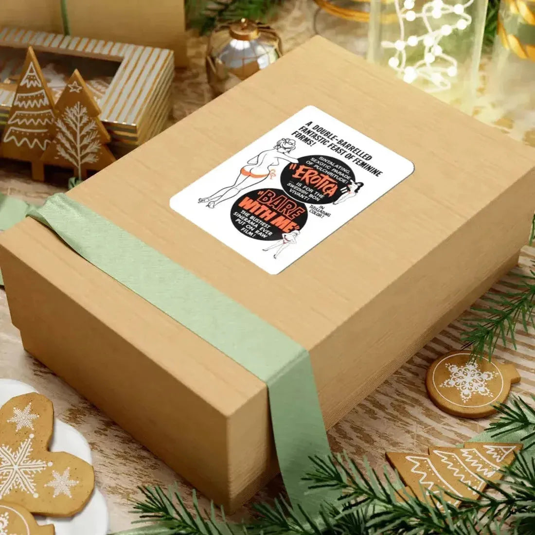 EROTICA + BARE WITH ME 1961 Movie Poster - STICKER Vinyl Kiss-Cut Decal - The Sticker Space