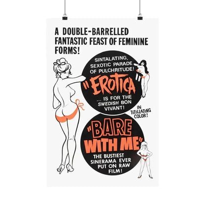 EROTICA + BARE WITH ME 1961 - Paper Movie Poster 16″ x 24″ Matte - The Sticker Space