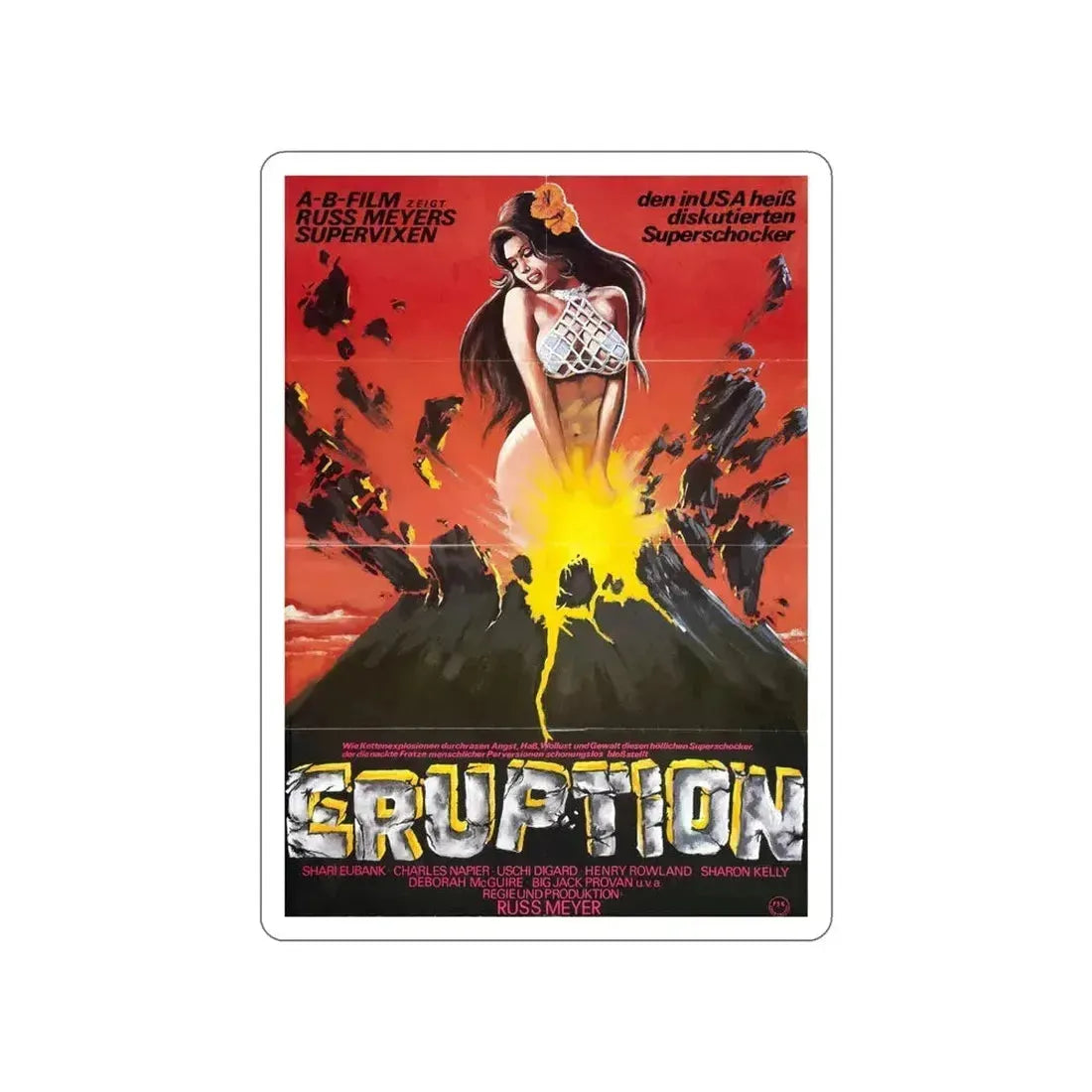 ERUPTION (SUPERVIXENS) 1975 Movie Poster STICKER Vinyl Die-Cut Decal 6 Inch - The Sticker Space