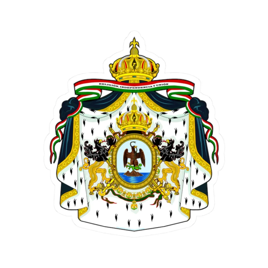 Esc de la casa imperial MMI (Mexico) (Coat of Arms) STICKER Vinyl Kiss-Cut Decal 2 Inch White - The Sticker Space
