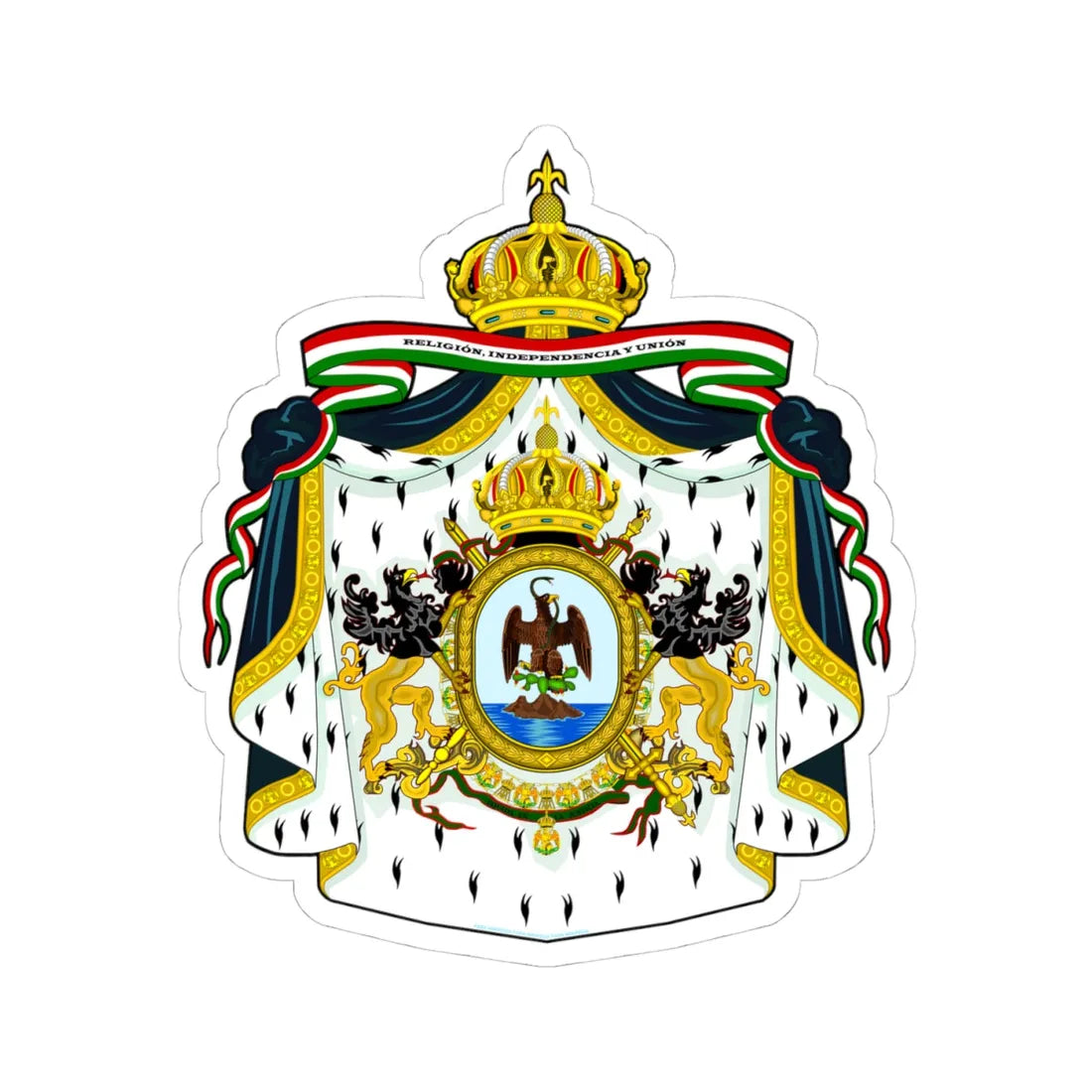 Esc de la casa imperial MMI (Mexico) (Coat of Arms) STICKER Vinyl Kiss-Cut Decal 4 Inch White - The Sticker Space