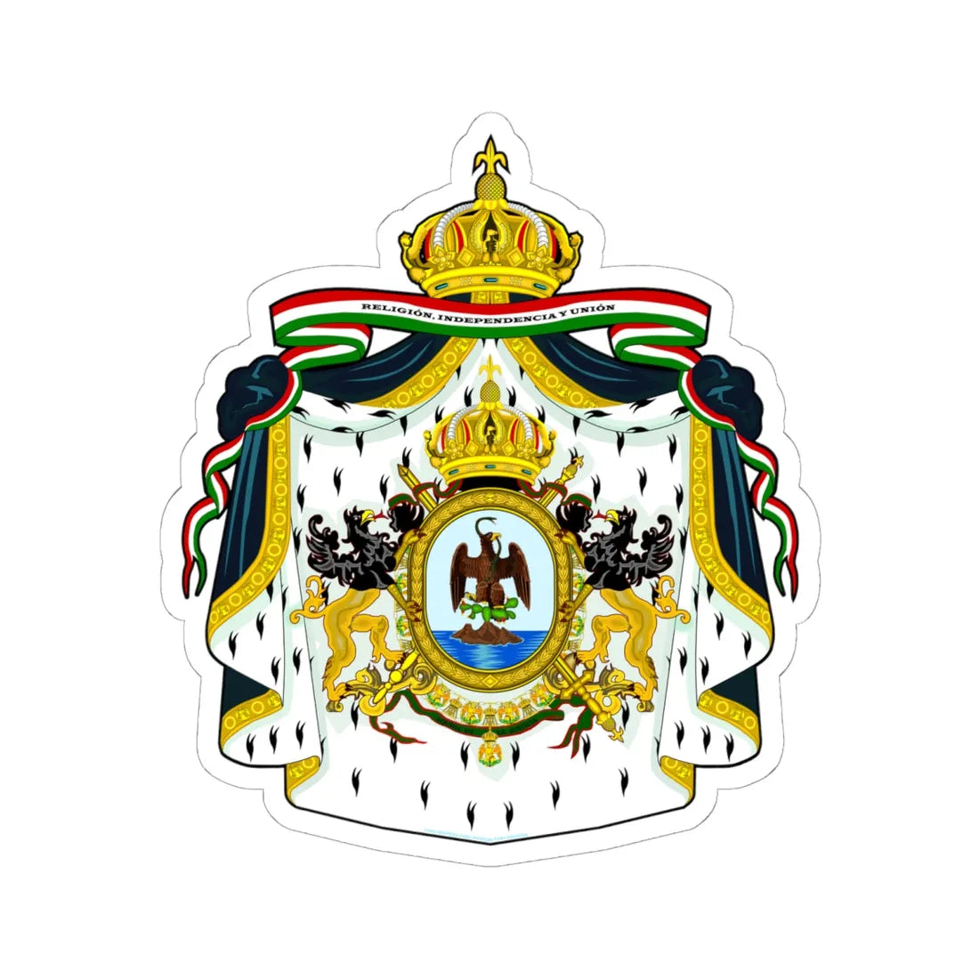 Esc de la casa imperial MMI (Mexico) (Coat of Arms) STICKER Vinyl Kiss-Cut Decal 6 Inch White - The Sticker Space
