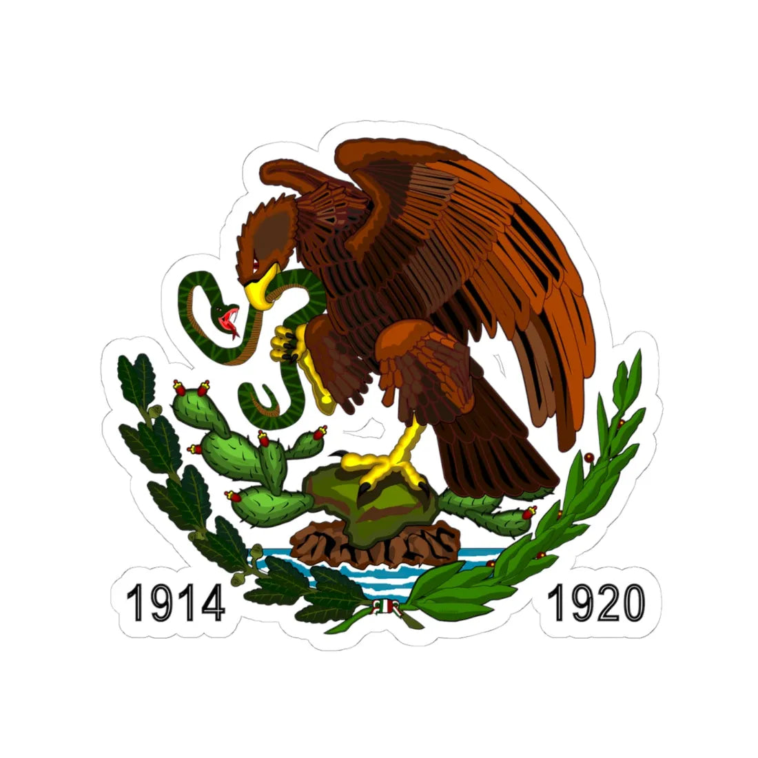 Esc Mex 1814 a 1820 Carrancista (Mexico) (Coat of Arms) STICKER Vinyl Kiss-Cut Decal - The Sticker Space