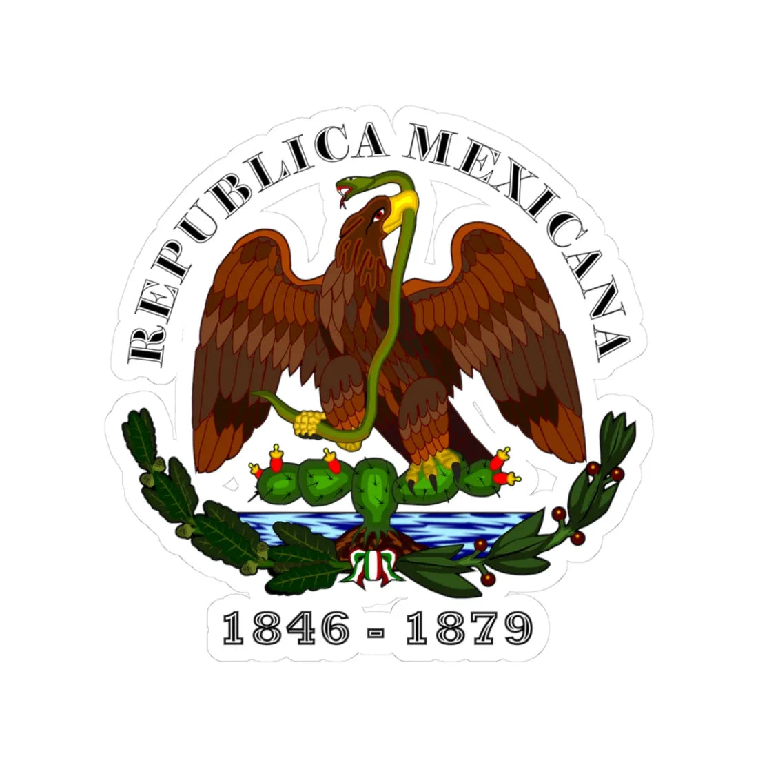 Esc Mex 1846 a 1879 Rep Mexicana (Mexico) (Coat of Arms) STICKER Vinyl Kiss-Cut Decal - The Sticker Space