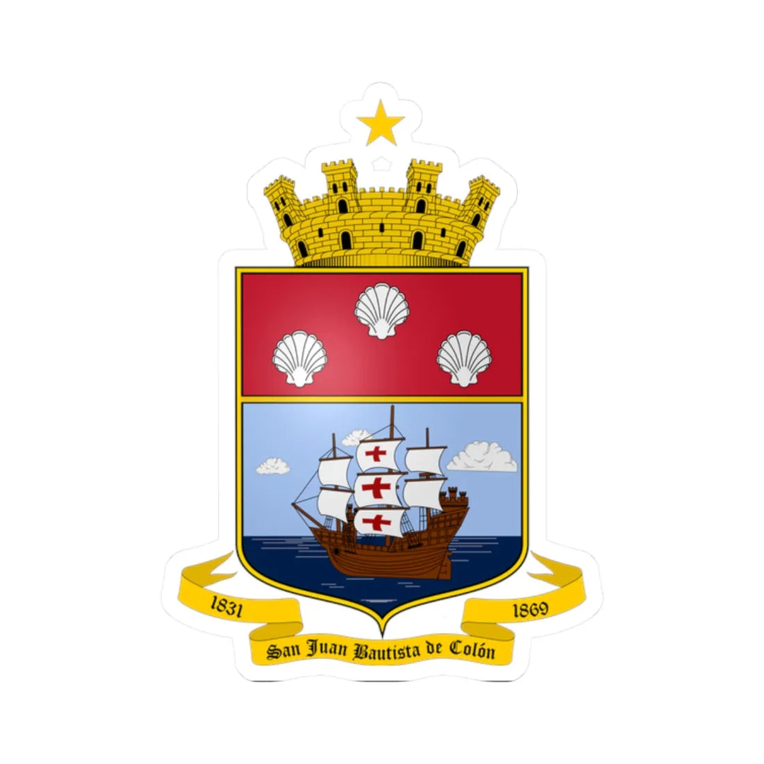 ESC-S-Ayacucho (Venezuela) (Coat of Arms) STICKER Vinyl Kiss-Cut Decal 2 Inch White - The Sticker Space