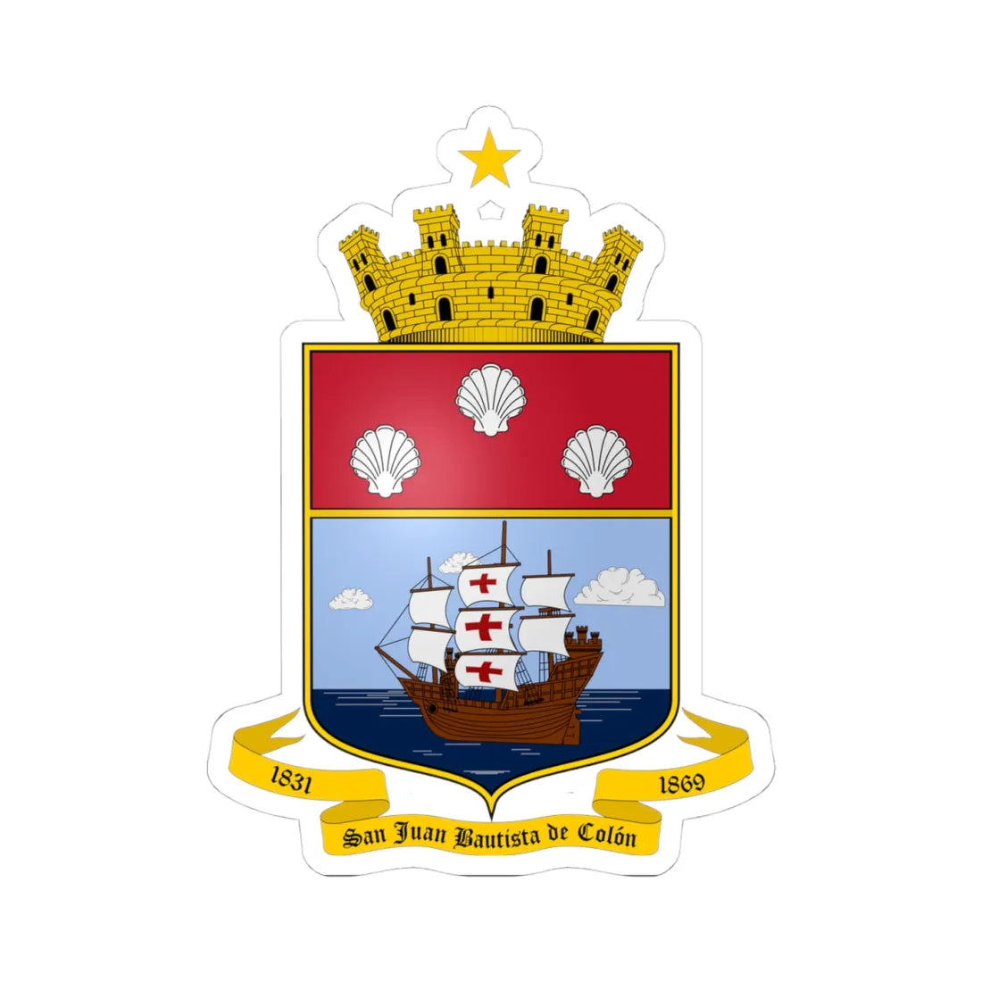 ESC-S-Ayacucho (Venezuela) (Coat of Arms) STICKER Vinyl Kiss-Cut Decal 4 Inch White - The Sticker Space