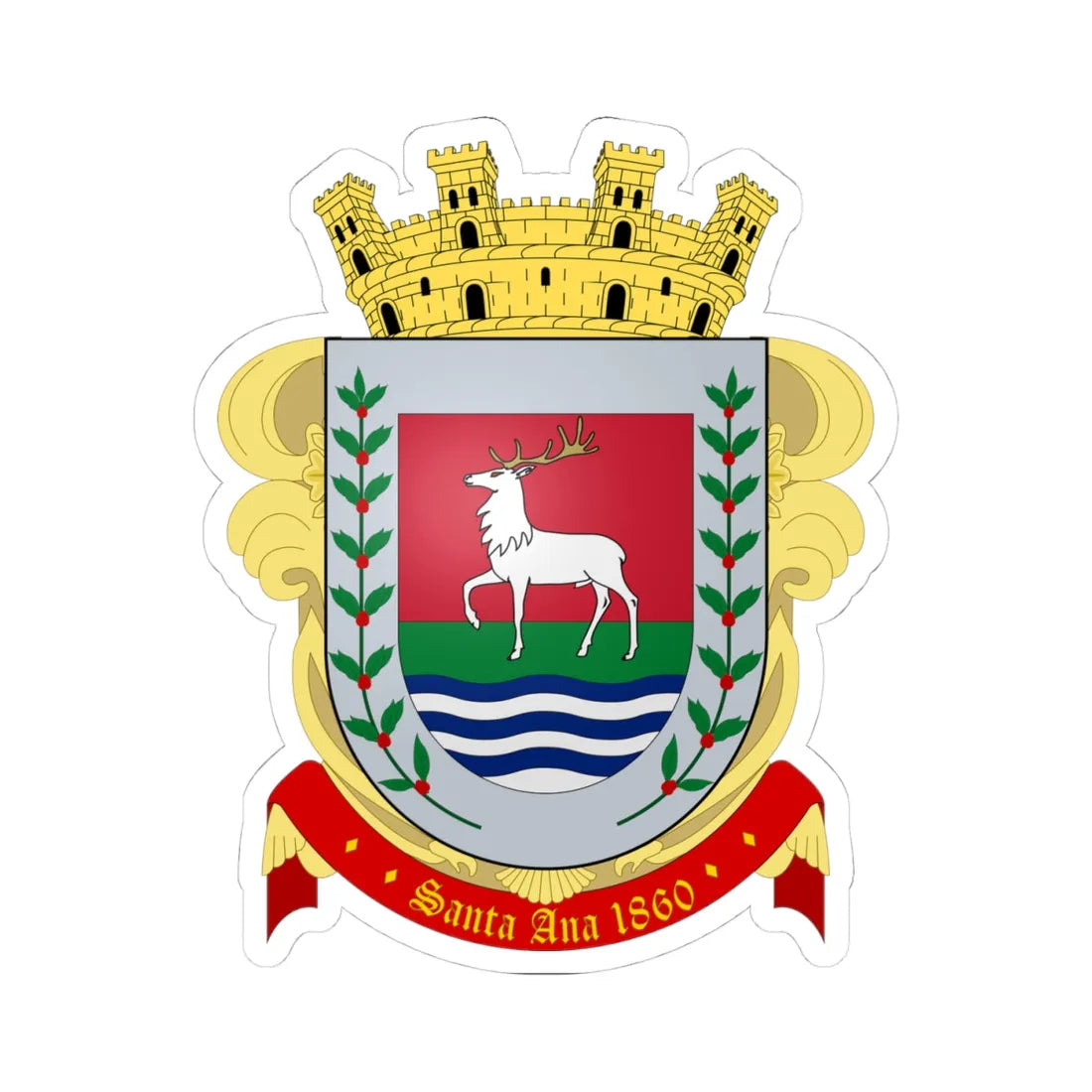 ESC-S-Cordoba (Venezuela) (Coat of Arms) STICKER Vinyl Kiss-Cut Decal 4 Inch White - The Sticker Space